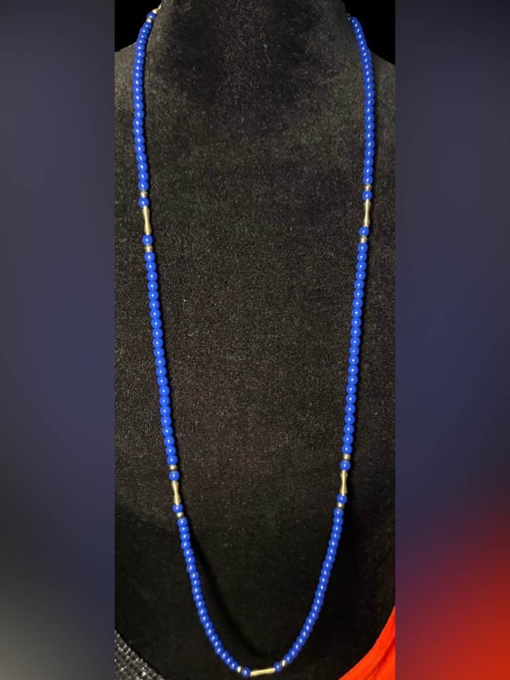 Vintage Avon Royal Azura Blue Glass Necklace Bracelet Earrings 3 Pc Set 1980s